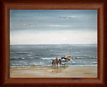 Redcar beach  1981    Oils